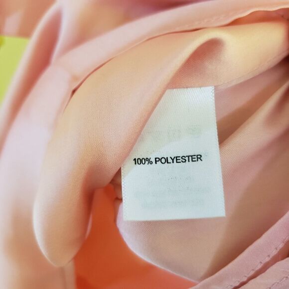 Truly Pink Satin Lined Cami Style Tank Tie Shoulder Smocked Back Size Small - Picture 5 of 8